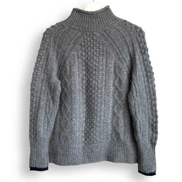 Alex Mill Cable Knit Sweater XS Grey Wool Alpaca Blend Chunky Knit - Picture 10 of 16
